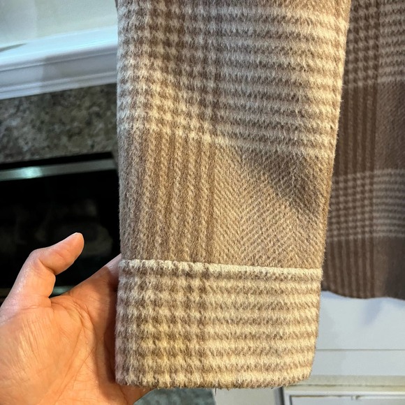 SOLD Oak + Fort PLAID WOOL BLEND SHACKET - Picture 8 of 9